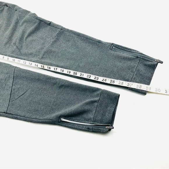 Alphalete Zipper Ankle Reflective Jogger Embroidered Back Waistband Heather Grey - Picture 7 of 13